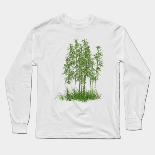 Bamboo tree realistic Long Sleeve T-Shirt by Carlosr1946